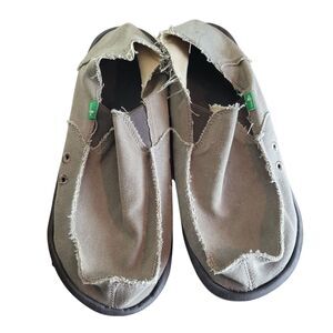 Sanuk Vagabond Slip On Sidewalk Surfers Shoes Men's Size 13 Tan Canvas Casual